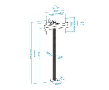 SOPORTE SUELO 37''-70'' NEGRO TOOQ