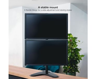 SOPORTE MESA 2 PANTALLAS VERTICALES GIRATORIO E INCLINABLE 17''-32'' NEGRO TOOQ