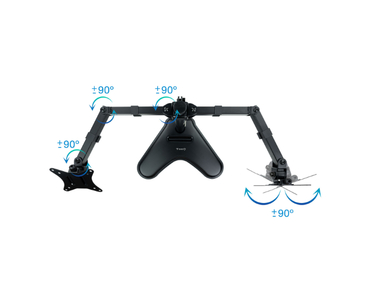 SOPORTE MESA 2 PANTALLAS GIRATORIO E INCLINABLE 17''-32'' NEGRO TOOQ