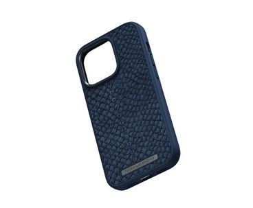 FUNDA MAGSAFE IPHONE 12/13/14 PRO PIEL DE SALMON AZUL PETROLEO NJORD