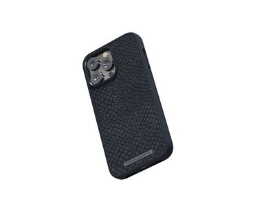 FUNDA MAGSAFE IPHONE 12/13/14 PRO MAX PIEL DE SALMON NEGRO NJORD