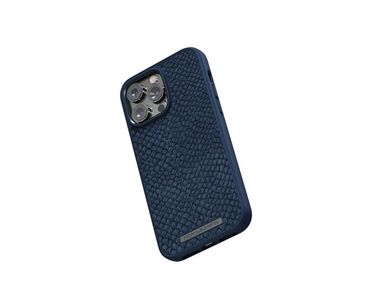 FUNDA MAGSAFE IPHONE 12/13/14 PRO MAX PIEL DE SALMON AZUL PETROLEO NJORD