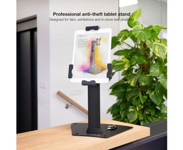 SOPORTE DE MESA PARA TABLET CON ANTIRROBO NEGRO TOOQ