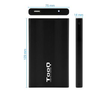 CAJA EXTERNA USB 2.5'' SATA 2.0 NEGRO TOOQ