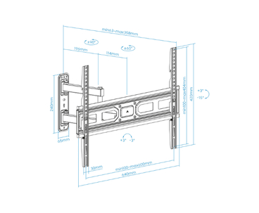 SOPORTE PARED-TV 37"-70" LP7863TN-B TOOQ