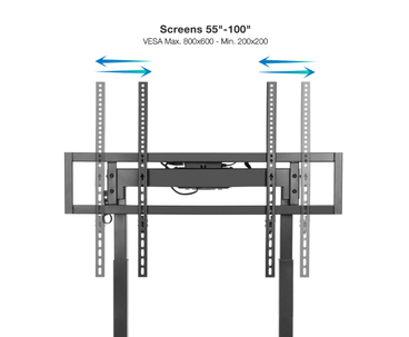 SOPORTE SUELO CON RUEDAS Y REGULACION ELECTRICA LUX 55''-100'' NEGRO TOOQ