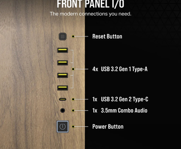 CAJA SEMITORRE ATX 6500X TG BLACK/WALNUT WOOD CORSAIR