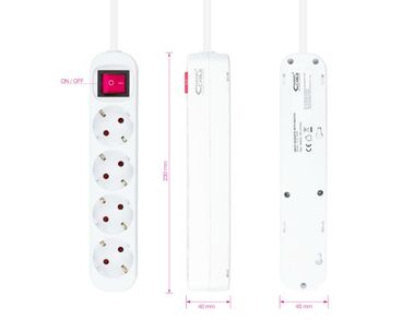 REGLETA PROTECTORA 4 TOMAS BLANCO NANOCABLE